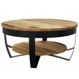 Berkfield Home Beautiful Coffee Table Solid Rough Mango Wood 65x32 cm in Brown - thumbnail 7