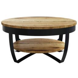 Berkfield Home Beautiful Coffee Table Solid Rough Mango Wood 65x32 cm in Brown - thumbnail 5