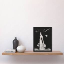 Artery8 Haunting Ghostly Female Figure Redon Vintage Framed Wall Art Print in Black - Size: A4 - thumbnail 4