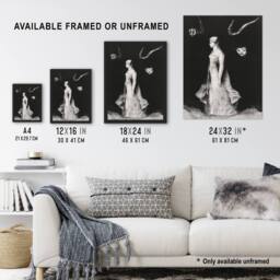 Artery8 Haunting Ghostly Female Figure Redon Vintage Framed Wall Art Print in Black - Size: A4 - thumbnail 3