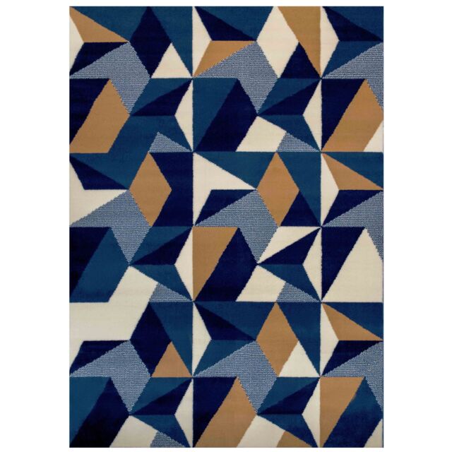 Kukoon Navy Blue Diamond Geometric Living Area Rug - Size: 80 cm x 150 cm - image 1