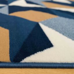 Kukoon Navy Blue Diamond Geometric Living Area Rug - Size: 80 cm x 150 cm - thumbnail 4