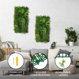 Monstershop Alina Artificial Wall Tile - 50cm x 100cm in Green - Size: 50 cm x 100 cm - thumbnail 2