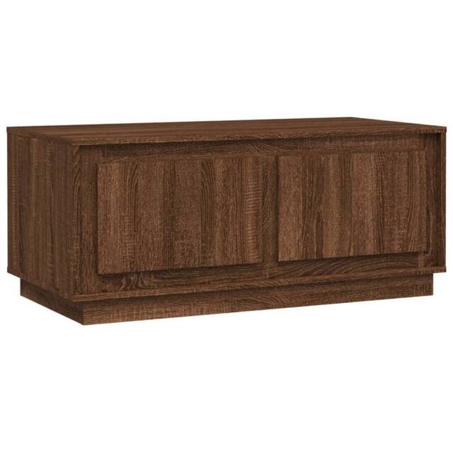 Berkfield Home Coffee Table Brown Oak 102x50x44 cm Engineered Wood - Size: 102 x 50 x 44 cm - image 1