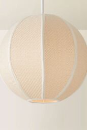 ValueLights Belle Woven Fabric Ball Easy Fit Ceiling Pendant Lamp Shade in Natural - thumbnail 3