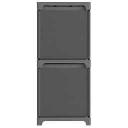 Berkfield Home 5-Cube Display Shelf with Boxes Grey 103x30x72.5 cm Fabric - thumbnail 3
