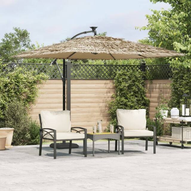 Berkfield Home Garden Parasol with Steel Pole Brown 269x269x235 cm - Size: 269 x 269 x 235 cm - image 1