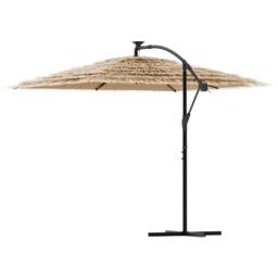 Berkfield Home Garden Parasol with Steel Pole Brown 269x269x235 cm - Size: 269 x 269 x 235 cm - thumbnail 5