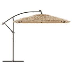 Berkfield Home Garden Parasol with Steel Pole Brown 269x269x235 cm - Size: 269 x 269 x 235 cm - thumbnail 4