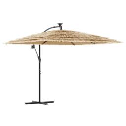Berkfield Home Garden Parasol with Steel Pole Brown 269x269x235 cm - Size: 269 x 269 x 235 cm - thumbnail 2