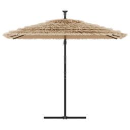 Berkfield Home Garden Parasol with Steel Pole Brown 269x269x235 cm - Size: 269 x 269 x 235 cm - thumbnail 3