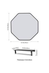 Living and Home Aluminium Alloy Framed HD Float Glass Bathroom Mirror in Black - thumbnail 7