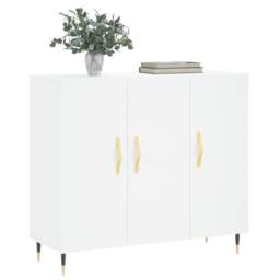 Berkfield Home Sideboard White 90x34x80 cm Engineered Wood - Size: 90 x 34 x 80 cm - thumbnail 1