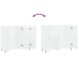 Berkfield Home Sideboard White 90x34x80 cm Engineered Wood - Size: 90 x 34 x 80 cm - thumbnail 9