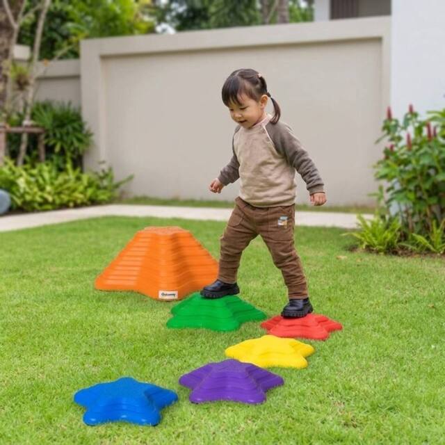 STILVORA 6-Piece Kids Balance Stepping Stones Stackable Design - image 1