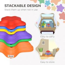 STILVORA 6-Piece Kids Balance Stepping Stones Stackable Design - thumbnail 6