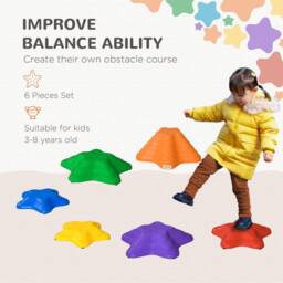 STILVORA 6-Piece Kids Balance Stepping Stones Stackable Design - thumbnail 9