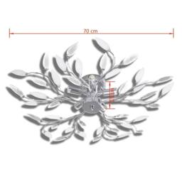 Berkfield Home Transparent&White Ceiling Lamp Acrylic Crystal Leaf Arms 5 E14 Bulbs in White - thumbnail 5