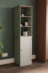 Home Discount Bath Vida Priano 3 Open Shelves & 2-Tier Door Storage Tall Cabinet Storage Bathroom Furniture 1600 x 400 x 380 mm in Grey
