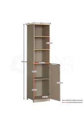Home Discount Bath Vida Priano 3 Open Shelves & 2-Tier Door Storage Tall Cabinet Storage Bathroom Furniture 1600 x 400 x 380 mm in Grey - thumbnail 2