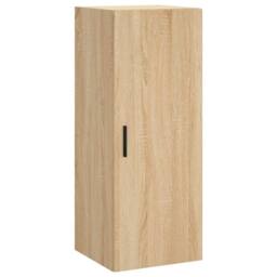 Berkfield Home Highboard Sonoma Oak 34.5x34x180 cm Engineered Wood in Brown - thumbnail 5