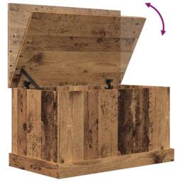 Berkfield Home Storage Box Old Wood 70x40x38 cm Engineered Wood in Brown - Size: 70 x 40 x 38 cm - thumbnail 9