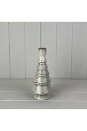KDMD Glazed Ceramic Candle Holder in Grey - thumbnail 1