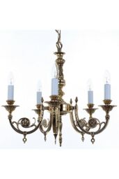 Netlighting Chelsea Polished Brass 5 Arm Chandelier in Yellow - thumbnail 1