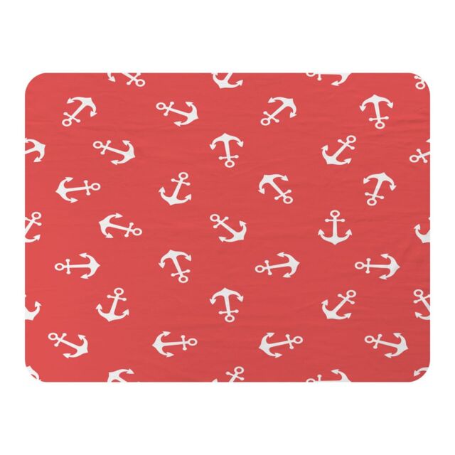 Benjamin Tate Design Anchors On Red Blanket in Natural - Size: 120 cm x 150 cm - image 1