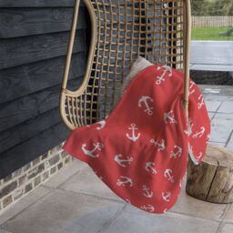 Benjamin Tate Design Anchors On Red Blanket in Natural - Size: 120 cm x 150 cm - thumbnail 4