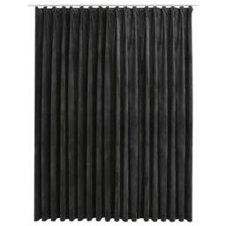 Berkfield Home Elegant Blackout Curtain with Hooks Velvet Anthracite 290x245 cm in Dark Grey - thumbnail 3