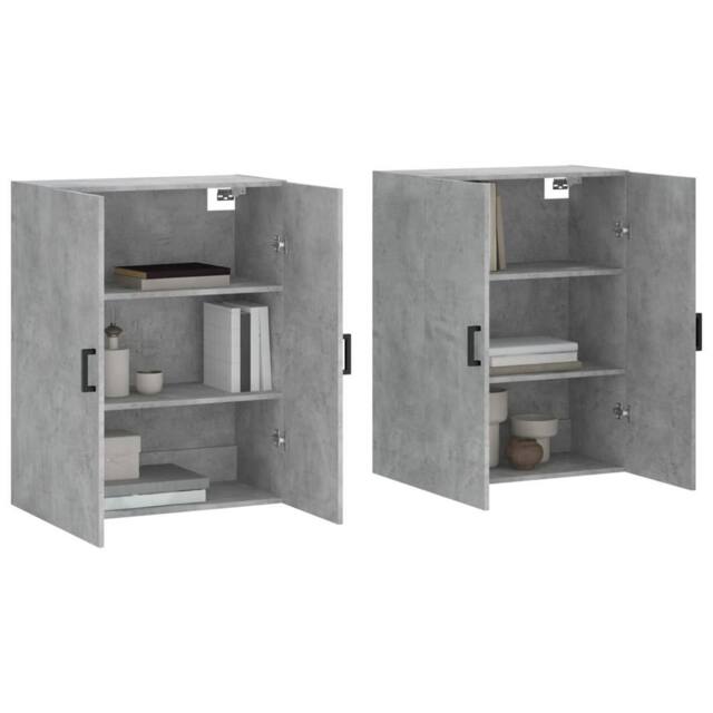 Berkfield Home Wall Mounted Cabinets 2 pcs Concrete Grey 69.5x34x90 cm - image 1