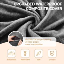 Direct Wicker 5-Foot Bean Bag Sofa Chair, Soft Reading Lounger for Adults in Dark Grey - Size: 1 Pack - thumbnail 4