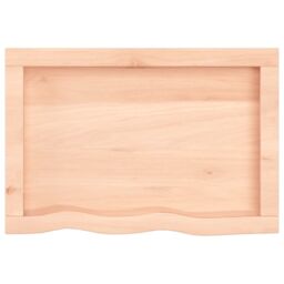 Berkfield Home Wall Shelf 60x40x(2-6) cm Untreated Solid Wood Oak in Brown - thumbnail 3
