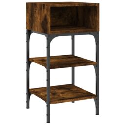 Berkfield Home Bedside Tables 2 pcs Smoked Oak 35x34.5x70 cm Engineered Wood in Brown - thumbnail 4
