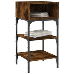 Berkfield Home Bedside Tables 2 pcs Smoked Oak 35x34.5x70 cm Engineered Wood in Brown - thumbnail 3