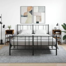 Berkfield Home Bedside Tables 2 pcs Smoked Oak 35x34.5x70 cm Engineered Wood in Brown - thumbnail 1