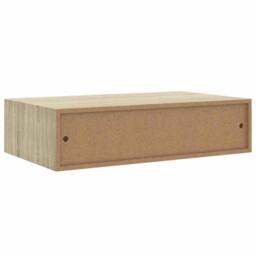 Berkfield Home Elegant Wall-mounted Drawer Shelves 2 pcs Oak 40x23.5x10cm MDF in Light Tan - Size: 40x23.5x10 cm - thumbnail 9
