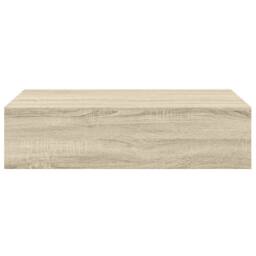 Berkfield Home Elegant Wall-mounted Drawer Shelves 2 pcs Oak 40x23.5x10cm MDF in Light Tan - Size: 40x23.5x10 cm - thumbnail 7