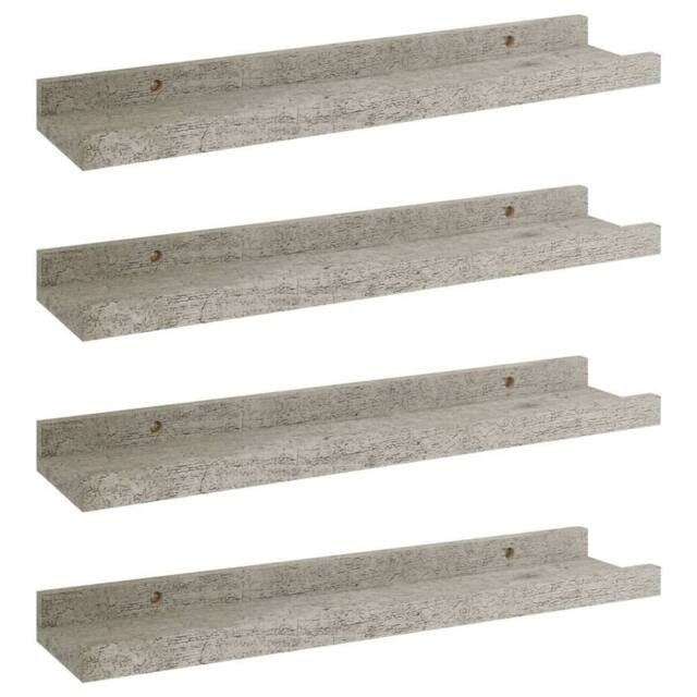 Berkfield Home Wall Shelves 4 pcs Concrete Grey 40x9x3 cm - Size: 40 x 9 x 3 cm - image 1