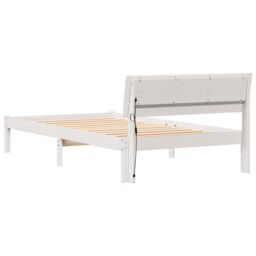 Berkfield Home with LED Strip Lights with Headboard White 75 x 190 cm Pine wood - thumbnail 7