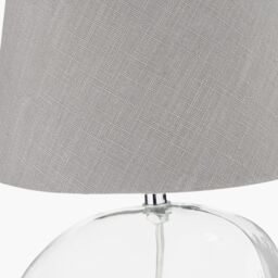 Ruma Set of 2 Hallie Clear Glass & Grey Shade Table Lamp - thumbnail 6
