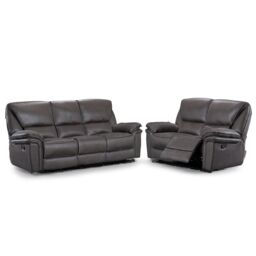 Furnishings For Less UK Boston Grey Fabric Large Sofa Suite Manual Reclining Sofa Set 3 + 2 Seater Sofas - thumbnail 2