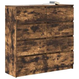 Berkfield Home Sideboard Smoked Oak 100x35x99 cm Engineered Wood in Brown - Size: 100 x 35 x 99 cm - thumbnail 4