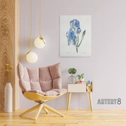 "Artery8 Iris Pallida Botanical Redoute Vintage Canvas Wall Art in White - Size: W18"" x H24""" - thumbnail 3