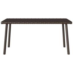 Berkfield Home Garden Coffee Table Rectangular Brown 80x40x37 cm Poly Rattan - Size: 80 x 40 x 37 cm - thumbnail 4