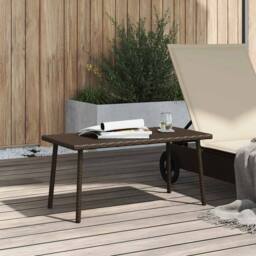 Berkfield Home Garden Coffee Table Rectangular Brown 80x40x37 cm Poly Rattan - Size: 80 x 40 x 37 cm - thumbnail 3