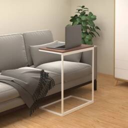 Berkfield Home Side Table White 55x35x66 cm Engineered Wood - Size: 55 x 35 x 66 cm - thumbnail 1