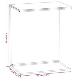 Berkfield Home Side Table White 55x35x66 cm Engineered Wood - Size: 55 x 35 x 66 cm - thumbnail 6