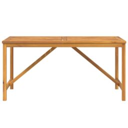 Berkfield Home Garden Dining Table 150x90x74 cm Solid Wood Acacia in Brown - Size: 150 x 90 x 74 cm - thumbnail 3